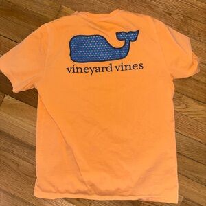 Vineyard Vines Bright Orange Tee with Blue Whale